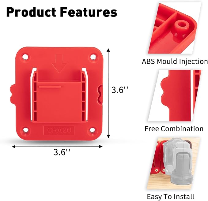 Tool Holder Compatible for Craftsman 20V Drill, Wall Mount Tool Hanger for Power Tool Storage Organizer, for Workshop, Garage, Work Van, Under Shelf, Tool Box-5 Pack