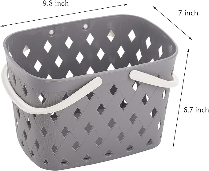 Hacaroa 3 Pack Portable Shower Caddy with Handles, Plastic Tote Storage Basket Toiletry Organizer Bin for Holding Soap, Shampoo, Cosmetics, Bathroom, College Dorm, Kitchen, Camp, Gym, 3 Colors