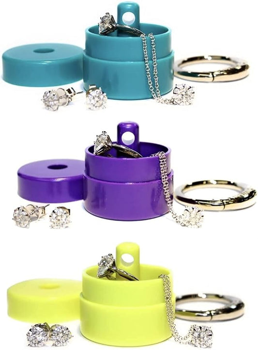 Lion Latch Travel Jewelry Box Case, Ring Holder on Shark Tank - Ring Holder for Women Girls with Keychain, Small Jewelry Organizer Boxes, Portable Ring Keeper Key Chain, Jewelry Storage Case