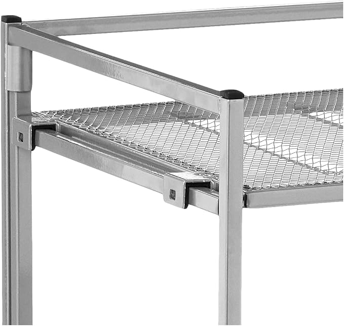 Seville Classics Multi Level Shoe Rack Sturdy Freestanding Shelf for Bedroom, Closet, Entryway, Stackable Durable Metal Home Storage, 3-Tier, 12-Pair Mesh, Satin Pewter Mesh 1 Piece