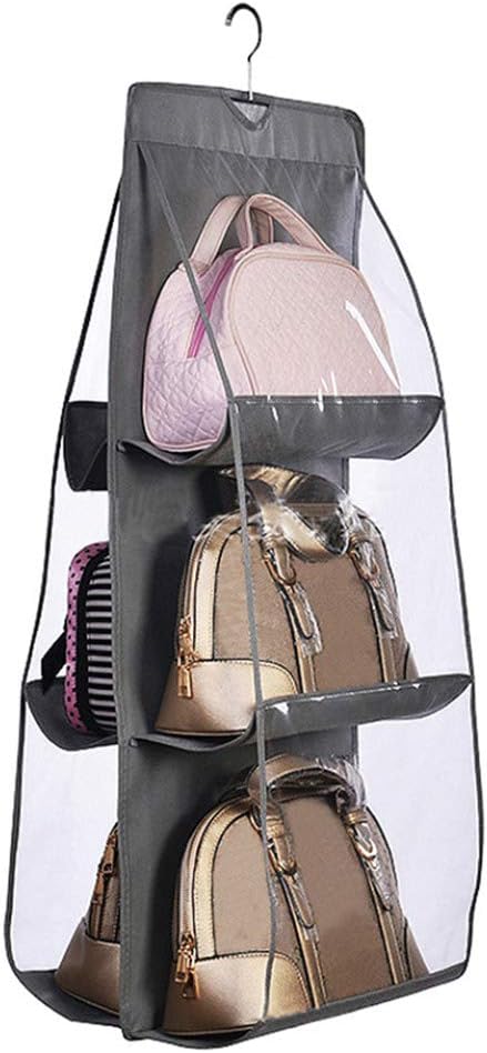 DIOMMELL Purses Hanger Hanging Handbag Organizer Bags Storage Holder for Closet with 6 Larger Pockets
