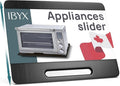 Ibyx Elegant Appliance Slider - Sliding Tray for Coffee Maker & Heavy Kitchen Appliances, Easy Slide, Made of Premium Bamboo, Space-Saving Kitchen Organizer, 40 lb Capacity, Black - 21 x 15 Inch