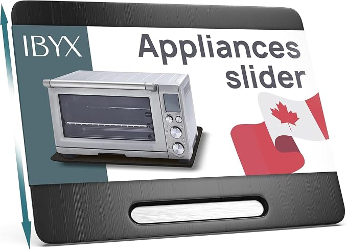 Ibyx Elegant Appliance Slider - Sliding Tray for Coffee Maker & Heavy Kitchen Appliances, Easy Slide, Made of Premium Bamboo, Space-Saving Kitchen Organizer, 40 lb Capacity, Black - 21 x 15 Inch