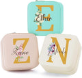Bridesmaid Gifts Jewelry Box Personalized Small Jewelry Travel Case Custom PU Leather Portable Bridesmaid Proposal Boxes Mini Jewellery Organizer Storage Earrings Rings Necklaces for Women Girls-Pink