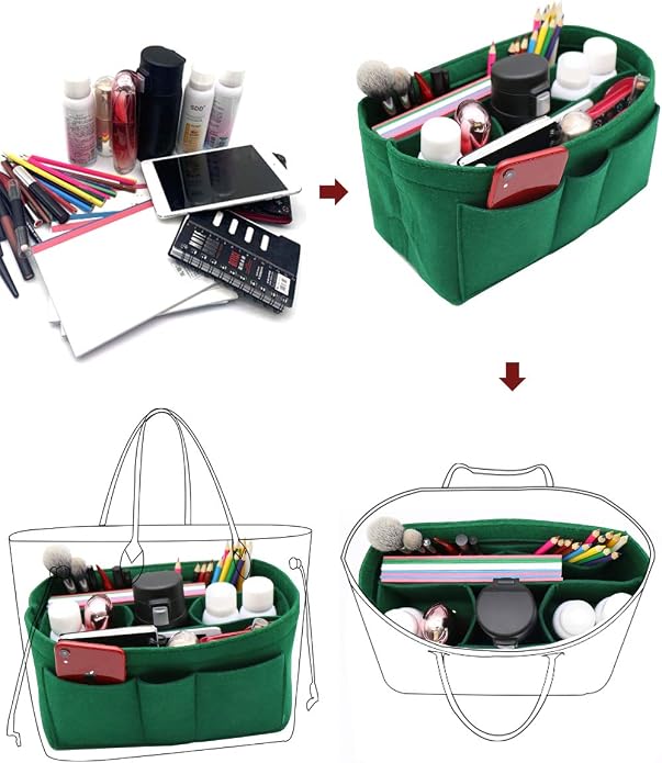 LEXSION Felt Insert Bag Organizer Bag In Bag For Handbag Purse Organizer Fits Speedy Neverful