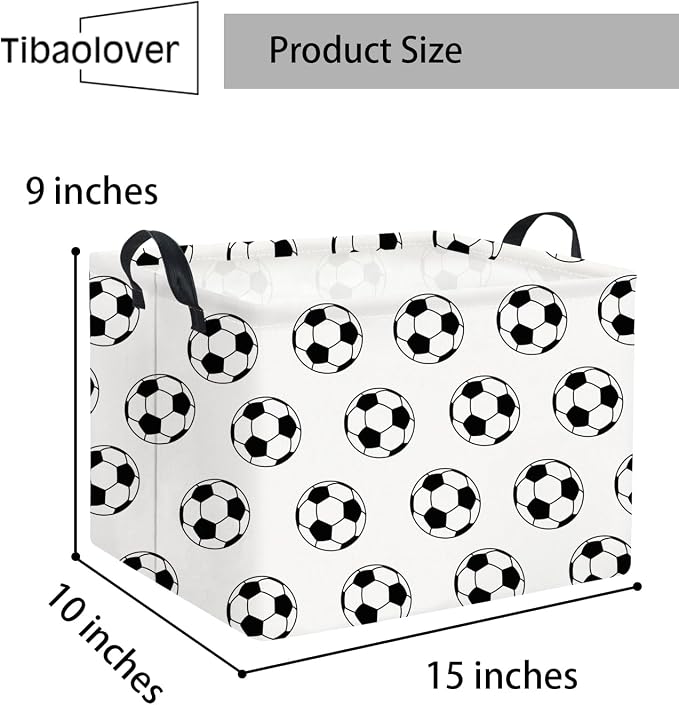 Rectangular Soccer Basket Kids Baby Storage Basket Cute Kids Toy Storage Bin Organizer Shelf Book Room Decor(Soccers)
