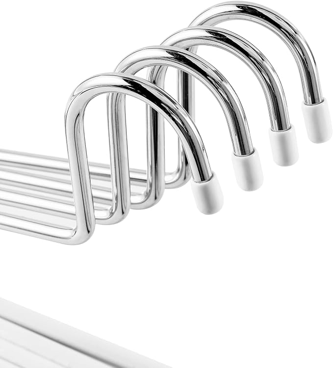 VASLIM 8 Pack Blanket Hangers Heavy Duty Black Vinyl Coated Nonslip - Great for Quilts, Comforters, Table Cloths, Towels, Sleeping Bags,Drapery and bedspreads(White)
