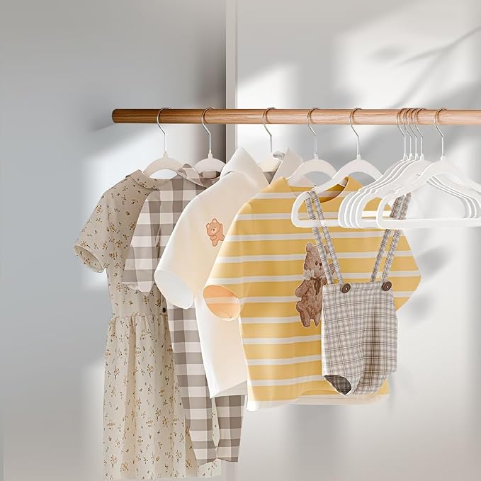 Stormix Baby Velvet Hangers Non-Slip Space Saving Swivel Hook 32 Pack White