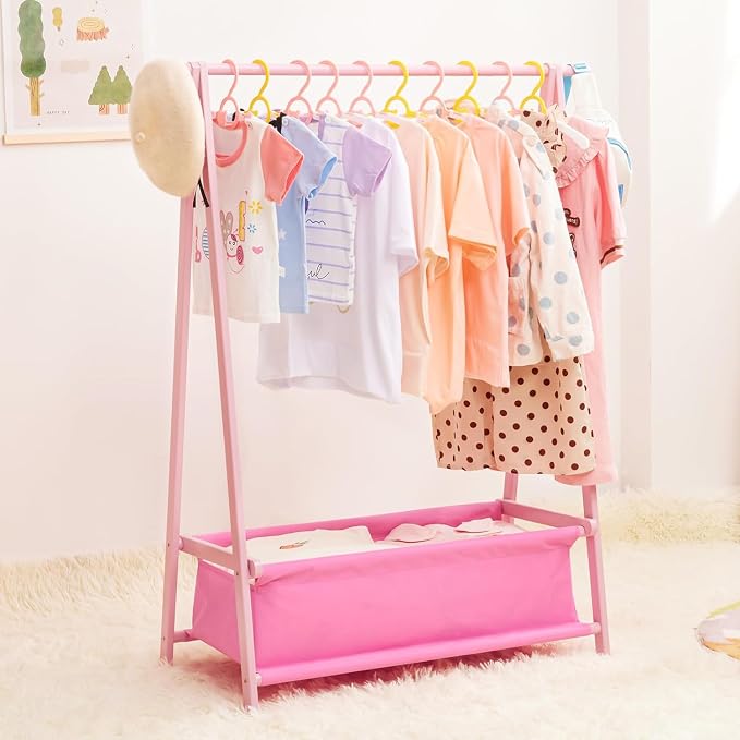 Baby Clothes Hangers 20 Pack Plastic Kids Hangers Space Saving for Closet | Yellow Hanger for Toddler Girl and Boy - Lightweight Anti-Slip Cascading Padded Slim Extendable Adjustable Pants Bear Hangar