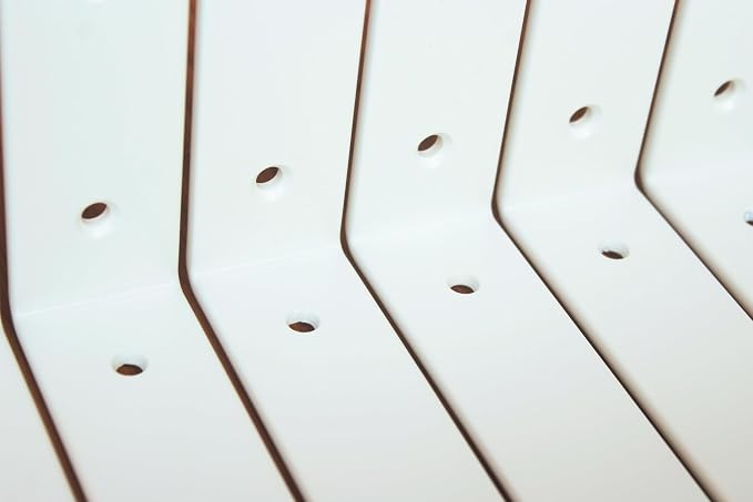 12 Pack - 5.5" L x 4" H x 1.5" W J Lip Shelf Brackets Rustic Farmhouse Iron Wall Floating Shelf Bracket Metal Shelf Bracket Industrial Shelf Supports with Screws White