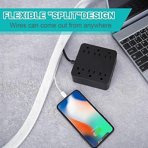 2 Pack 5ft 1 inch White Cable Sleeve