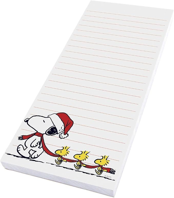 Graphique Snoopy Scarf Train Magnetic Notepad | 100 Tear-Away Sheets | Grocery, Shopping, To-Do List | Writing Pad for Fridge, Kitchen, Office | Lined Paper | Great Gift | 4” x 9.25”