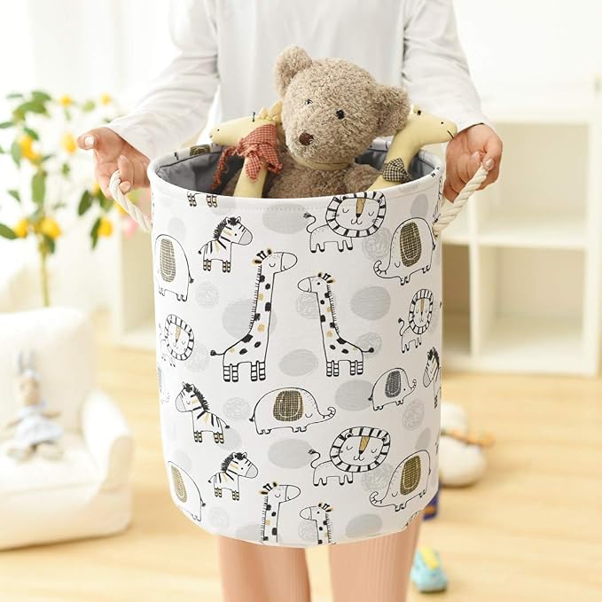 Baby Hamper Kids Laundry Basket Nursery Hamper Stuff animal Organizer,Toy Baskets Corner Stuffed Animal Storage Basket Kids Storage Basket Safari Nursery Decor Clothes Hamper for Boys, Giraffe