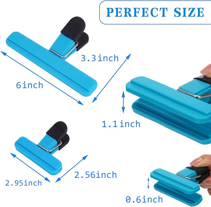 10 Pack Chip Clips Bag Clips Food Clips, Snack Clips Bag Clips for Chips and Other Food Bags, Kitchen Clips for Food Storage(5 x L, 5 x S)