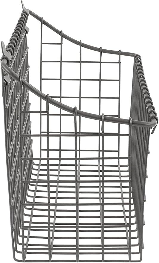 Spectrum Extra Large Wire Wall Mount Storage Basket Industrial Gray, Vintage Wire Basket Wall Mount Organizer Modern for Pantry Kitchen and Bath, Versatile Wall Mount Storage Basket Wire Caddy