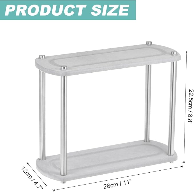 UXCell Home Sink Caddy - Instant Dry Sink Organizer, Water Absorbing Stone Tray for Countertop, Modern Home, Light Grey