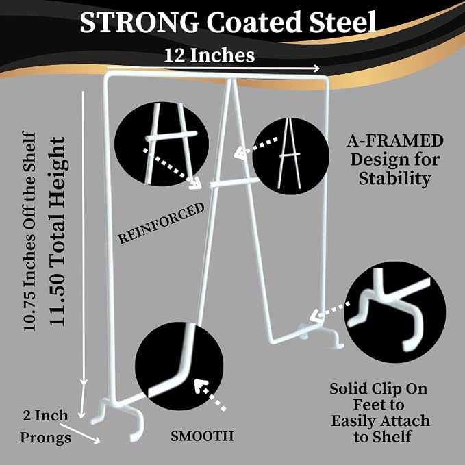Evelots Wire Shelf Dividers - 10 Pack - Closet Storage & Organization for Office/Pantry/Garage - Tall Shelf Separator - Easy Clip - No Tool - Solid Coated Steel