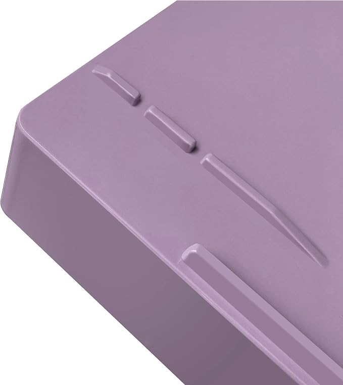 Acrimet 2 Tier Paper Organizer Letter Tray – Plastic Stackable Desk File Organizer, Side Load Paper Sorter for Letter/A4 Office File Folder Holder – Solid Purple