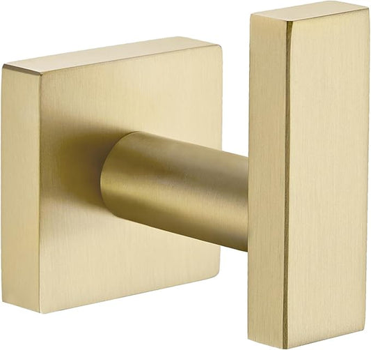 Angle Simple Towel Hook Brushed Gold, SUS304 Stainless Steel Robe Coat Hook for Bathroom, Hand Towel Holder Wall Mount
