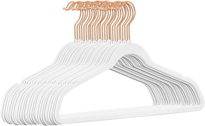 TIMMY 50 Pack Velvet Hangers, Non-Slip Ultra-Thin Space-Saving Suit & Coat Hangers with 360° Silver Swivel Hook - Hold 10 lbs, for Blazers, Dresses & Pants (17.7 in)