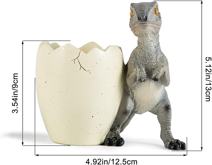 Cute Pencil Holder Funny Dinosaur Desk Accessories,Pen Organizer for Home and Office Decorative Supplies,Decor Toothcup,Resin Gift for Man and Women