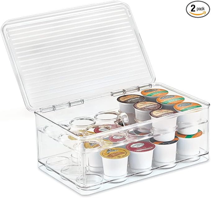 iDesign Stackable Coffee Pod Holder for K-Cup Pods, Clear | 29 K-Cup Capacity