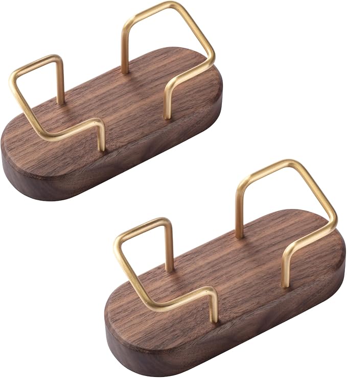 muso wood Business Card Holder for Desk, Wooden Creative Business Card Display for Desk, Wood Business Card Stand for Office, Tabletop (Walnut 2pack)