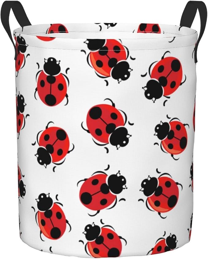 Ladybug Laundry Basket,Laundry Hamper,Collapsible Storage Bin, Oxford Fabric Clothes Baskets,Nursery Hamper For Home,Office,Dorm,Gift Basket