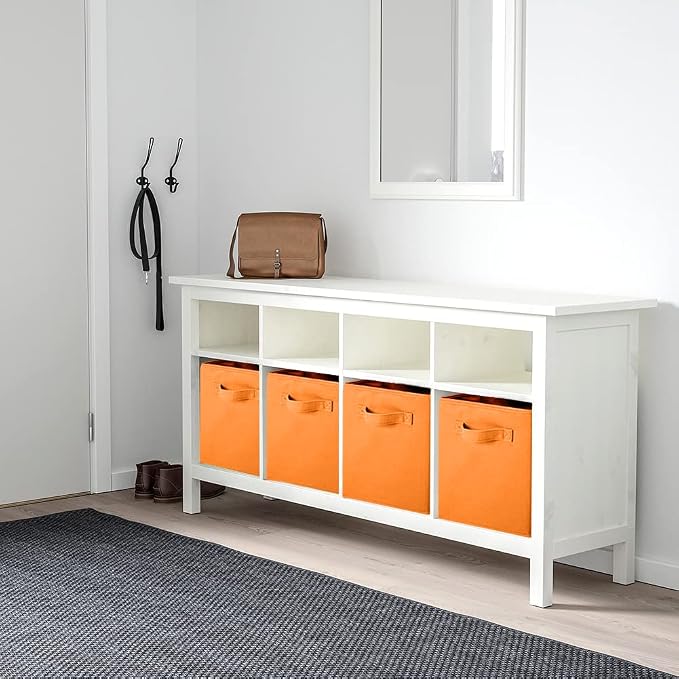 ShellKingdom Storage Bins, Foldable Fabric Storage Cubes and Cloth Storage Organizer Drawer for Closet and Toys Storage, 2 Pack (Orange)