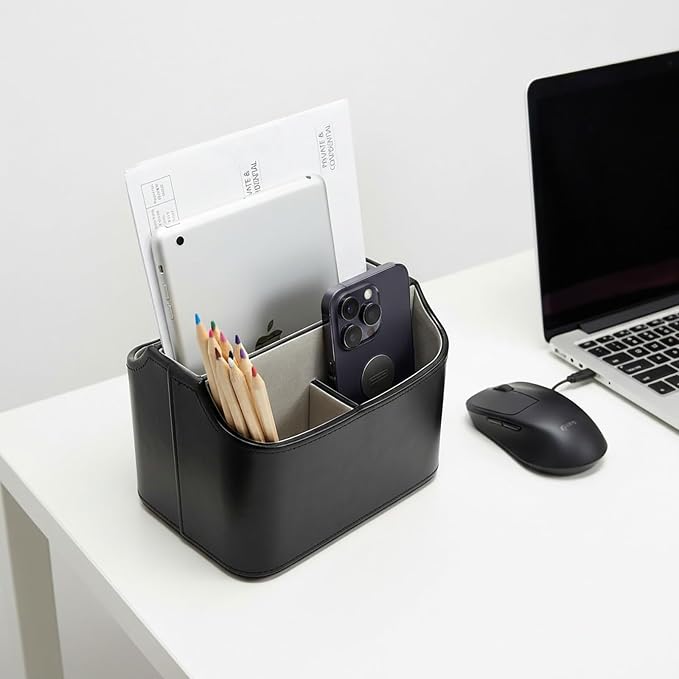 UnionBasic Rotating Desk Organizer, 360 Desk Spinning Caddy, Desktop TV Guide/Mail/Media/Remote Controller Holder Organizer,Black