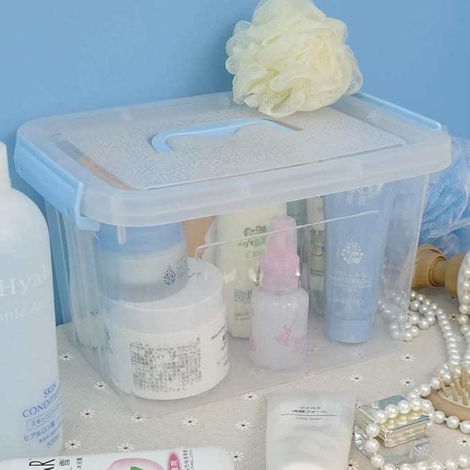 Gloreen 6 Quart Clear Storage Bins with Lid, Plastic Stackable Storage Container Box, 6 Packs