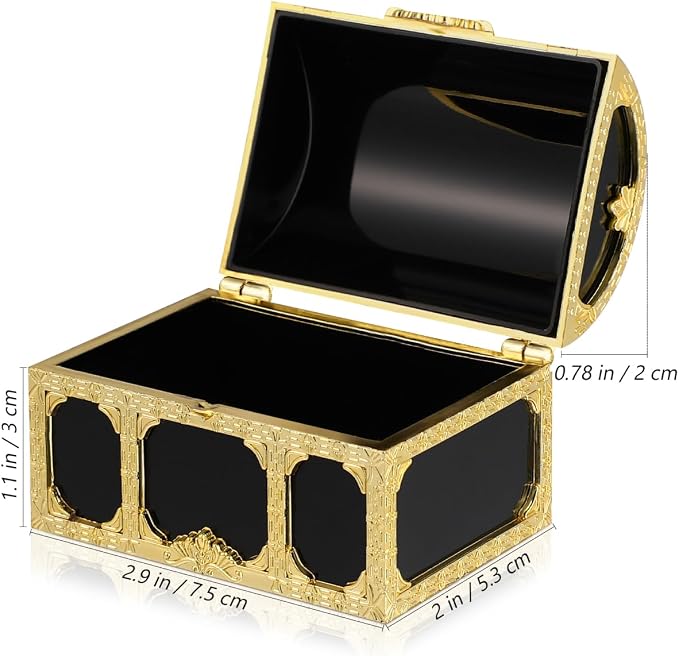DECHOUS 12Pcs Kids Pirate Treasure Chest Box: Mini Treasure Box for Boys & Girls - Small Plastic Pirate Chest Toy for Party Favor Birthday Theme Decoration, 3 Inch