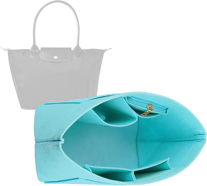 Lckaey bag Organizer Insert for Longchamp Le Pliage Neo(Large) Handbags Insert Organizer 1012hu blue-L