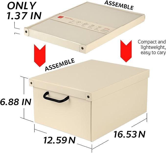 Lavatelli: Storage Box: Medium - Hortensia Hydrangeas - Lid & Handles, Decorative Cardboard Organizer, Stacks, Home-Clothes-Linens, 16.5 x 12.6 x 6.9