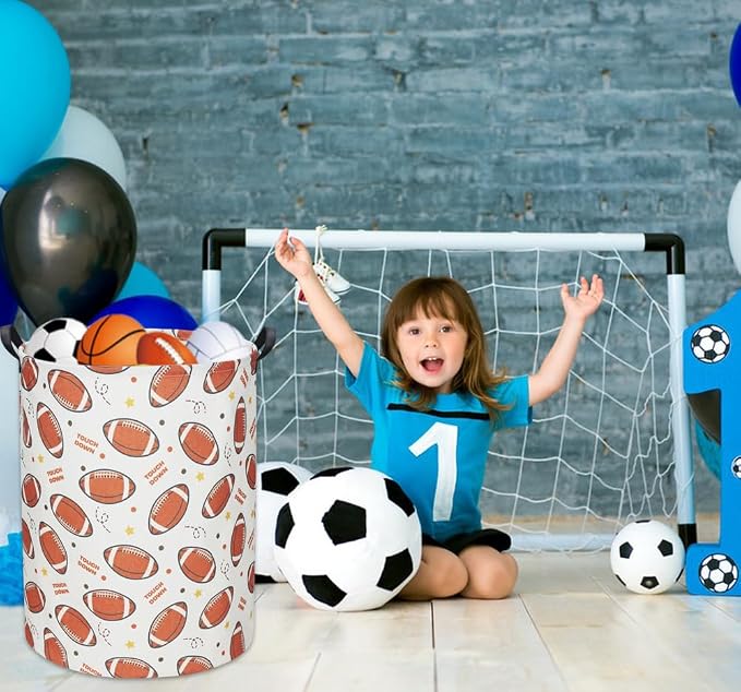 Football Kids Laundry hamper Baby Hamper for Nursery Boy Cute Kids Toys Storage Bin Organizer Football Room Decor for Home(Footballs)