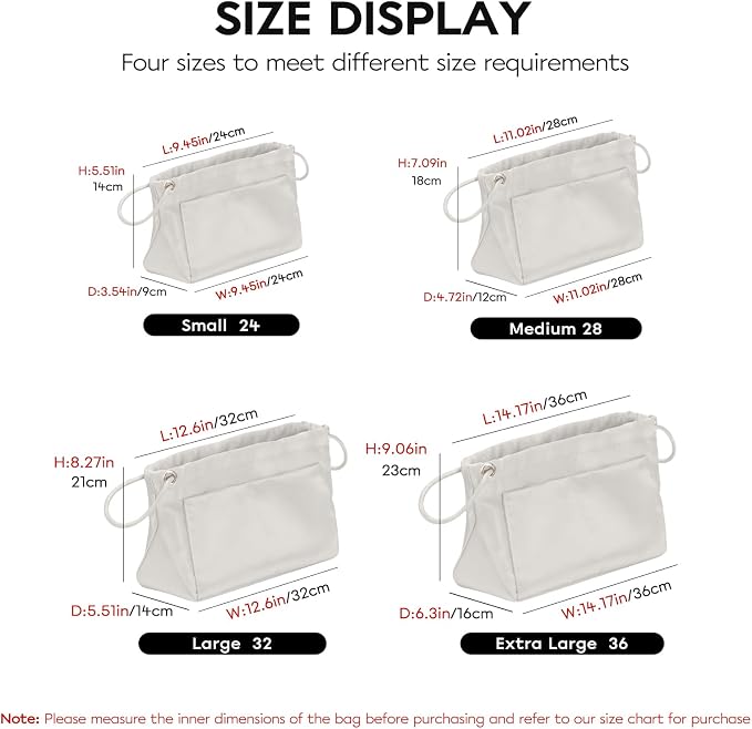 GIVLEFLY Purse Organizer Insert for Tote Bag, Satin Fabric Handbag Organizer with Multiple Pockets, Drawstring Bag Organizer Insert, Lightweight Bag Insert
