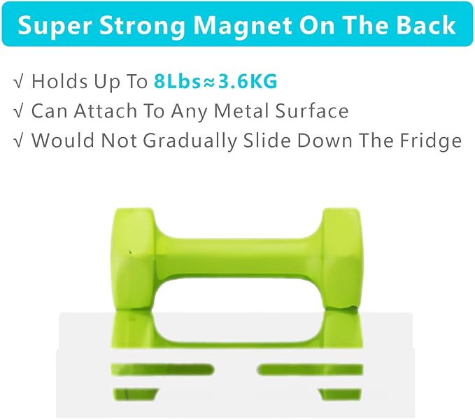 Magnetic Spice Rack for Refrigerator, Metal Spice Rack Organizer, Magnetic Shelf for Fridge 4Pack White