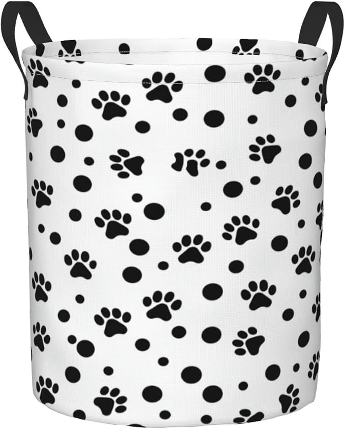 Dalmatian Spot And Paws Dog Laundry Basket,Laundry Hamper,Collapsible Storage Bin, Oxford Fabric Clothes Baskets,Nursery Hamper For Home,Office,Dorm,Gift Basket