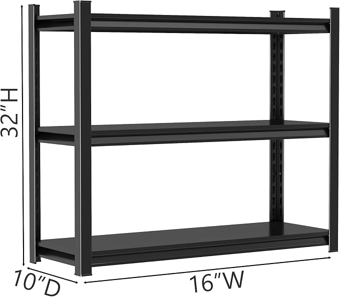 3 Tier Metal Shelf Unit - Compact Storage Solution for Small Spaces in Bedroom, Living Room, Kitchen, Balcony