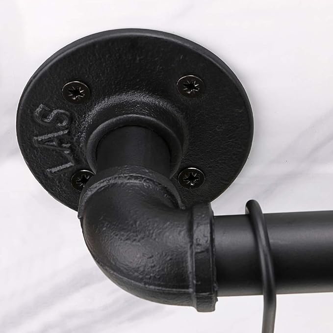 Sumnacon 16 Inch Industrial Pipe Pan Pot Rack with 8-Hooks, Wall Mounted Metal Rail Kitchen Utensil Pot Pan Lid Storage Organizer/Cookware Holder with Hardwares