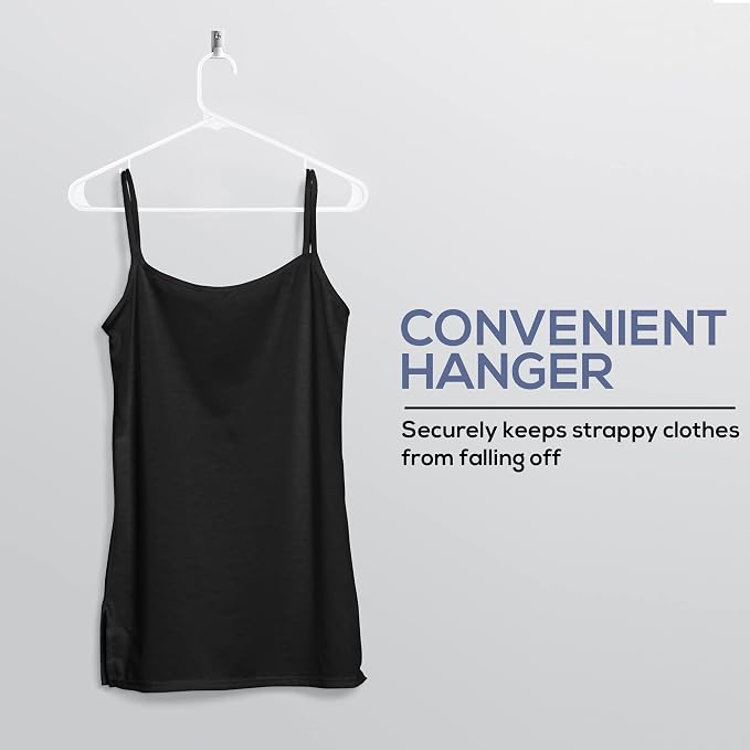 Utopia Home Plastic Hangers 200 Pack – Built-in Strap Hooks White | Space saving | Durable & strong | Closet organizer | Clothes hangers | Ideal for shirts, pants, skirts & coats