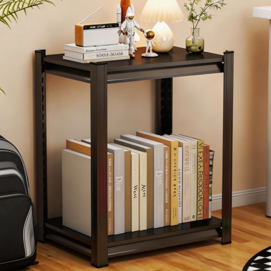 Metal Bookshelf Adjustable Bolt-Free Bookcase Heavy Duty Book Shelf 2000LBS
