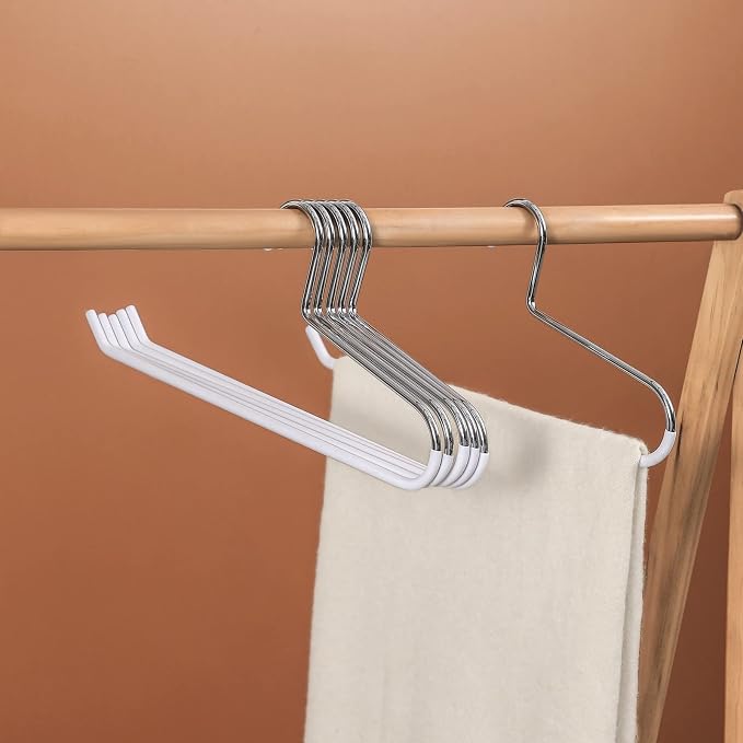 VASLIM 8 Pack Blanket Hangers Heavy Duty Black Vinyl Coated Nonslip - Great for Quilts, Comforters, Table Cloths, Towels, Sleeping Bags,Drapery and bedspreads(White)