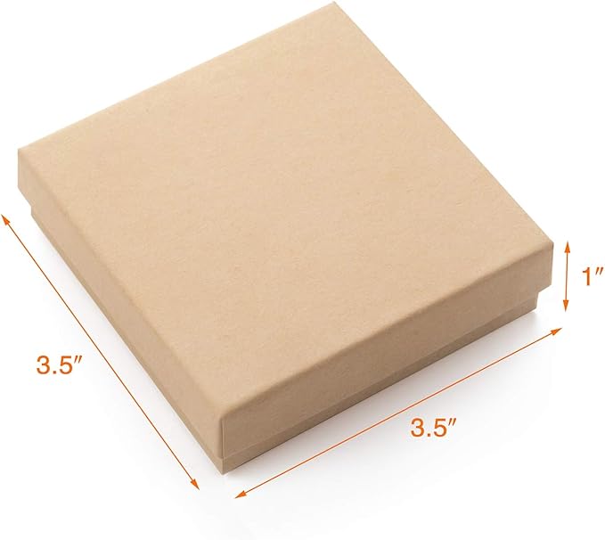 GEFTOL Jewelry Gift Boxes 96 Pack 3.5x3.5x1 Inch Cardboard Jewelry Boxes,Small Gift Boxes for Jewelry Earrings Necklaces Handmade Bangles Bracelets(Brown)