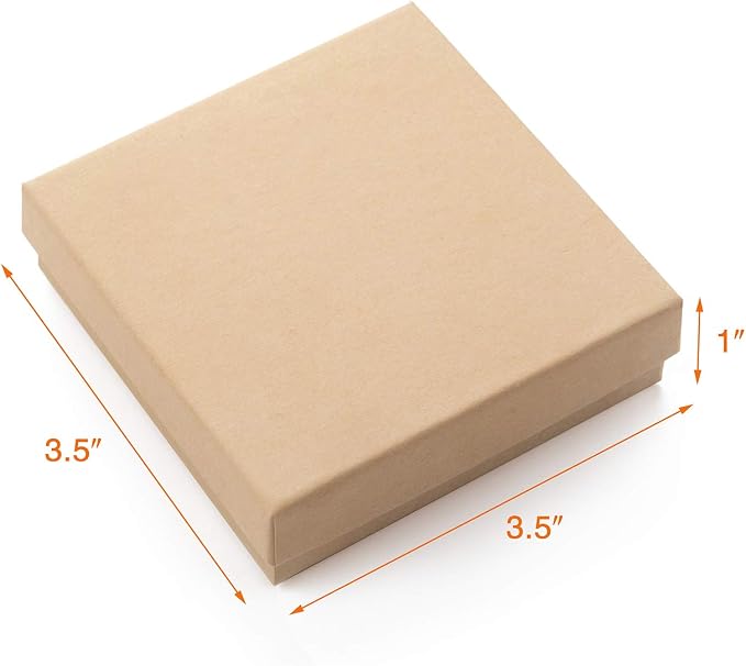 GEFTOL Jewelry Gift Boxes 40 Pack 3.5x3.5x1 Inch Cardboard Jewelry Boxes,Small Gift Boxes for Jewelry Earrings Necklaces Handmade Bangles Bracelets(Brown)