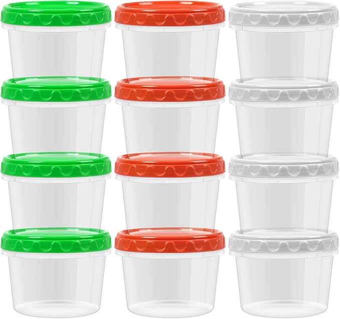 EONJOE 16oz Plastic Freezer Food Soup Containers with Lids, 2 Cup, 12pcs | Airtight & BPA-free for fresh food. Dishwasher/freezer safe, perfect for soup meal prep, portion control,snacks on-the-go