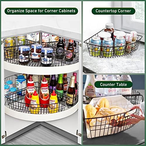 Leeden Lazy Susan Wire Can Organizer for 24in, 1/4 Wedge, 4 Pack