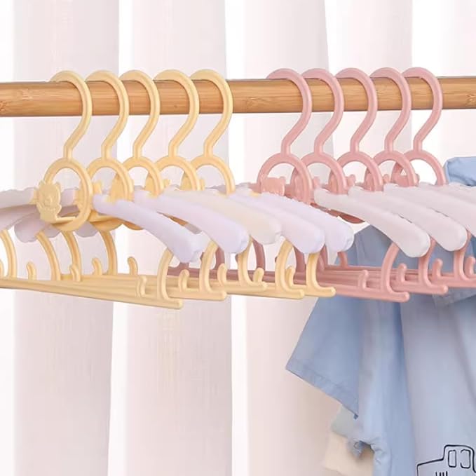 Baby Clothes Hangers 20 Pack, Plastic Kids Hangers Space Saving for Closet | Pink Hanger for Toddler Girl, Lightweight Anti-Slip Cascading Adjustable Children Infant Hangers, Ganchos para Ropa de Bebe