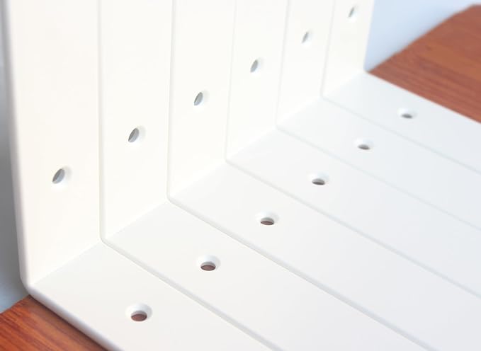 4 Pack - L 9" x H 6" x W1.5, 5mm Thick White L Shelf Bracket, Iron Shelf Brackets, Metal Shelf Brackets, Floating Shelf, Shelf Supports with Screws