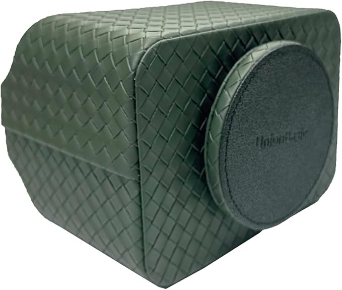 UnionBasic Rotating Desk Organizer, 360 Desk Spinning Caddy, Desktop TV Guide/Mail/Media/Remote Controller Holder Organizer, Woven Green